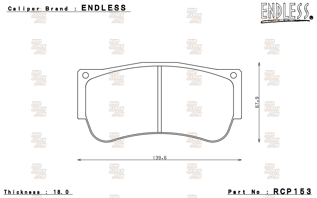 Endless Brake Pads Set MX72 Endless Caliper - RCP153